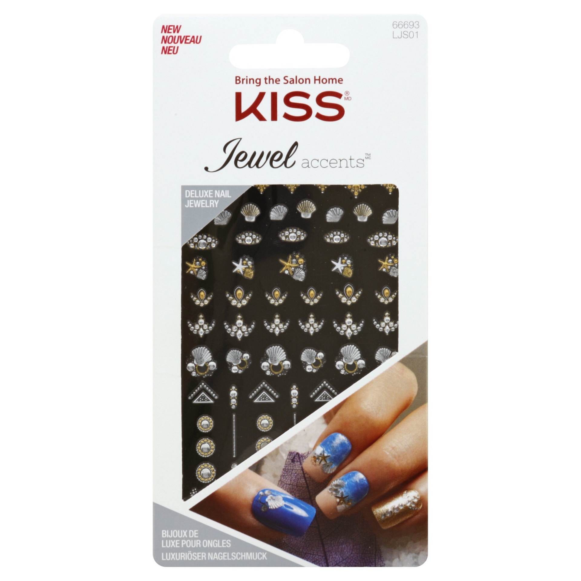 slide 1 of 1, Kiss Jewel Accents Deluxe Nail Jewelry, 55 ct