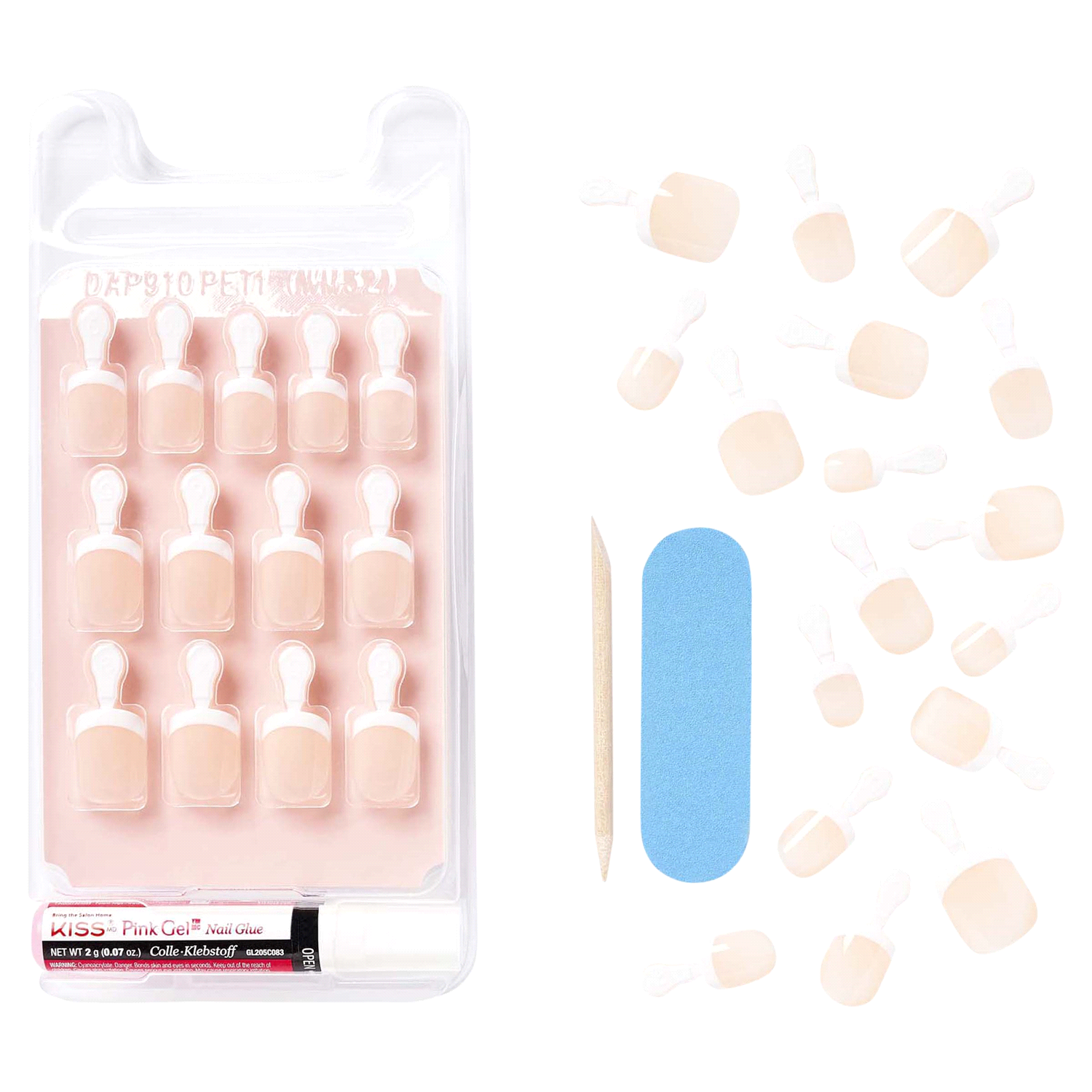 slide 4 of 4, Kiss Salon Acrylic Petite Length Revolutionary French Nails 28 ea, 28 ct