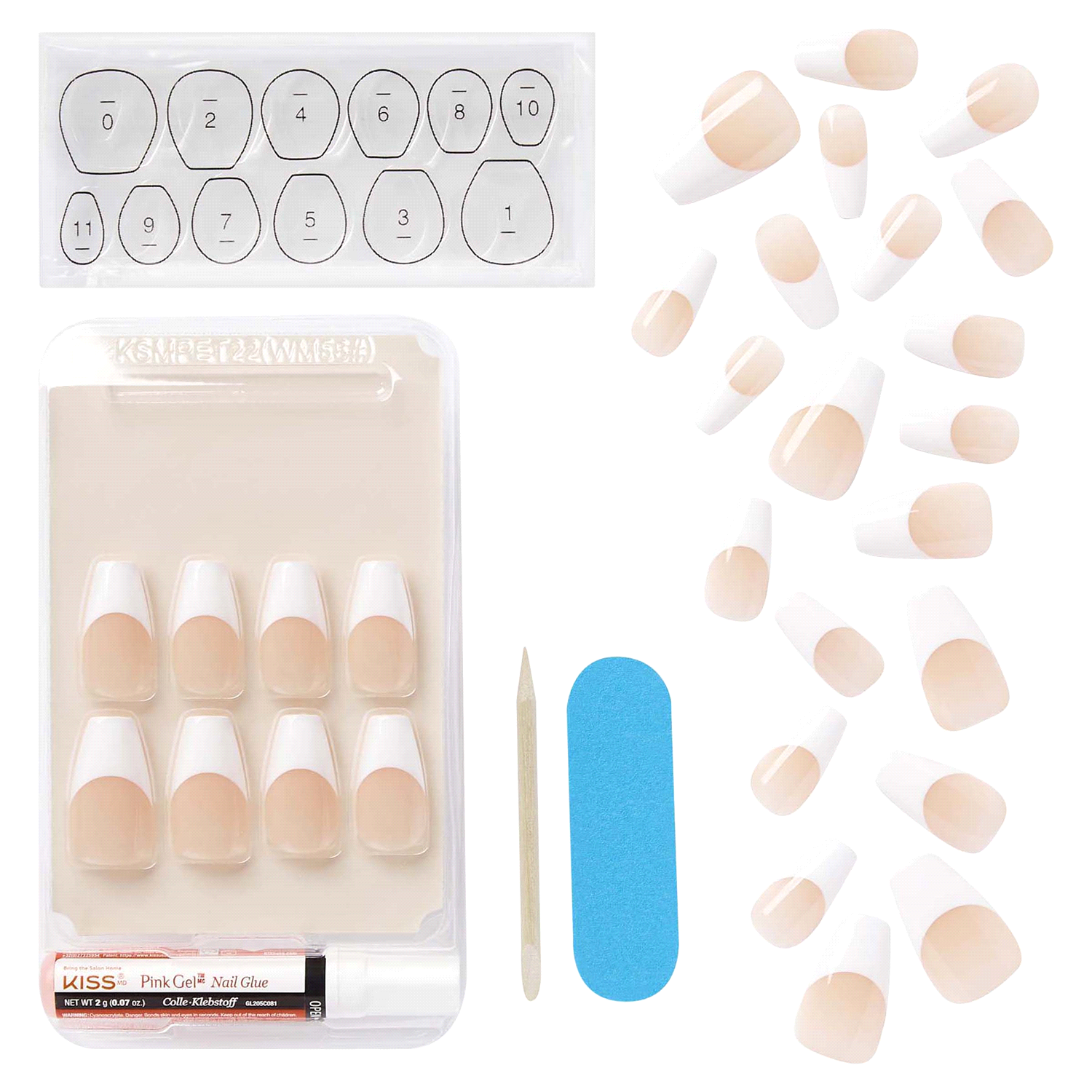slide 4 of 4, Kiss Salon Acrylic French Medium Nails 28 ea, 28 ct