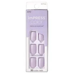 imPRESS Color Press-on Nails, Picture Purplect, Short