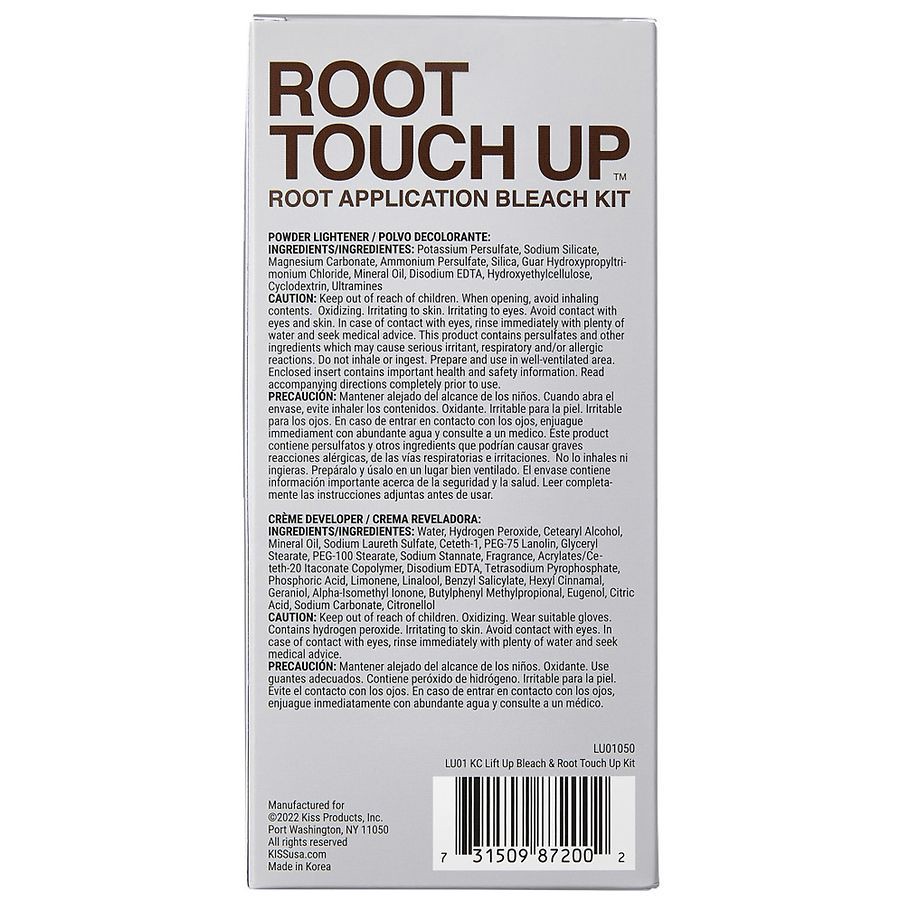 slide 2 of 4, KISS COLORS & CARE KISS Root Touch Up Complete Bleach Application Kit with Precision Applicator, Bleaching Powder, Developing Crèmes, Brush, Plastic Gloves, & Instruction Sheet, 7 pc