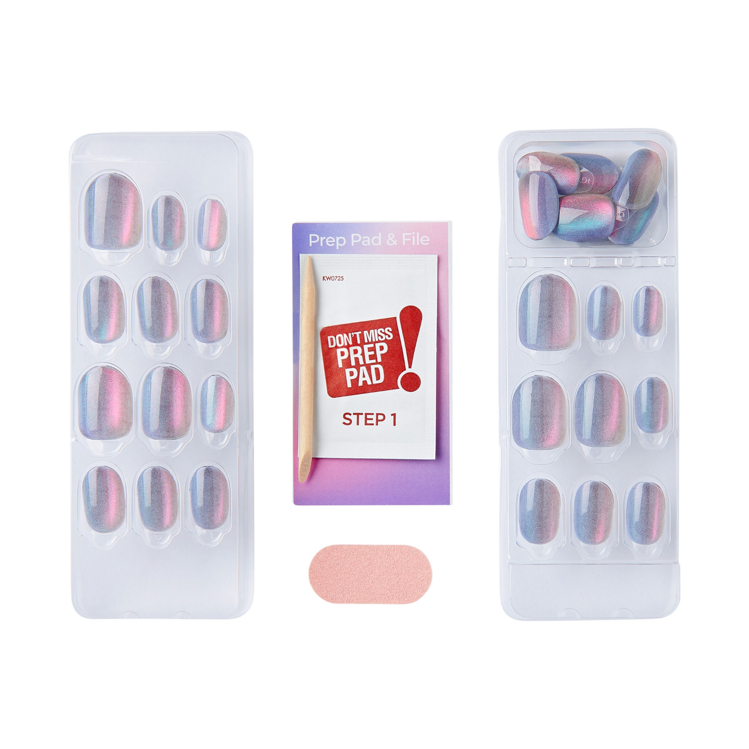 slide 2 of 4, KISS colorFX by imPRESS Press On Nails, No Glue Needed, Silver, Short, Squoval Shape, 33 Ct., 33 ct