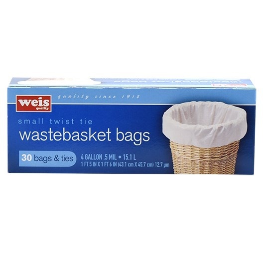 slide 1 of 1, Weis Quality Trash Bags, 30 ct; 4 gal