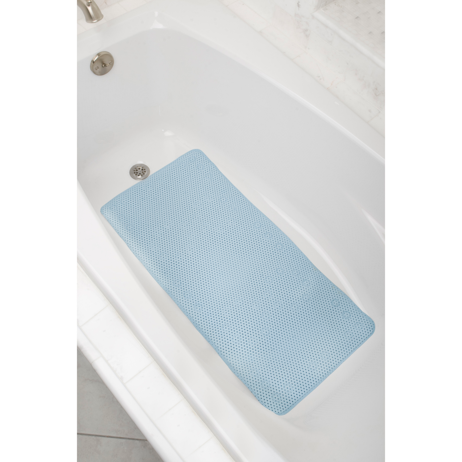 slide 1 of 3, Maytex Waffle Cushion Tub Mat, Blue, 1 ct