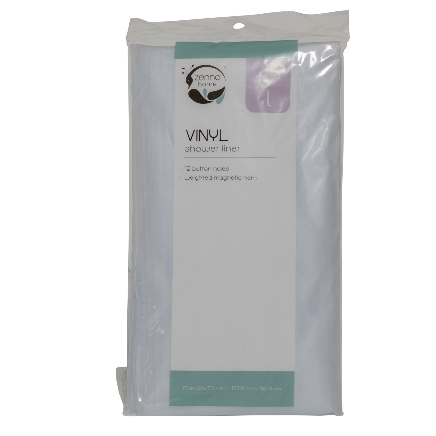 slide 3 of 4, Zenna Home Lightweight Vinyl Shower Curtain Liner, 70 in x 72 in, Frosty, 3 gauge