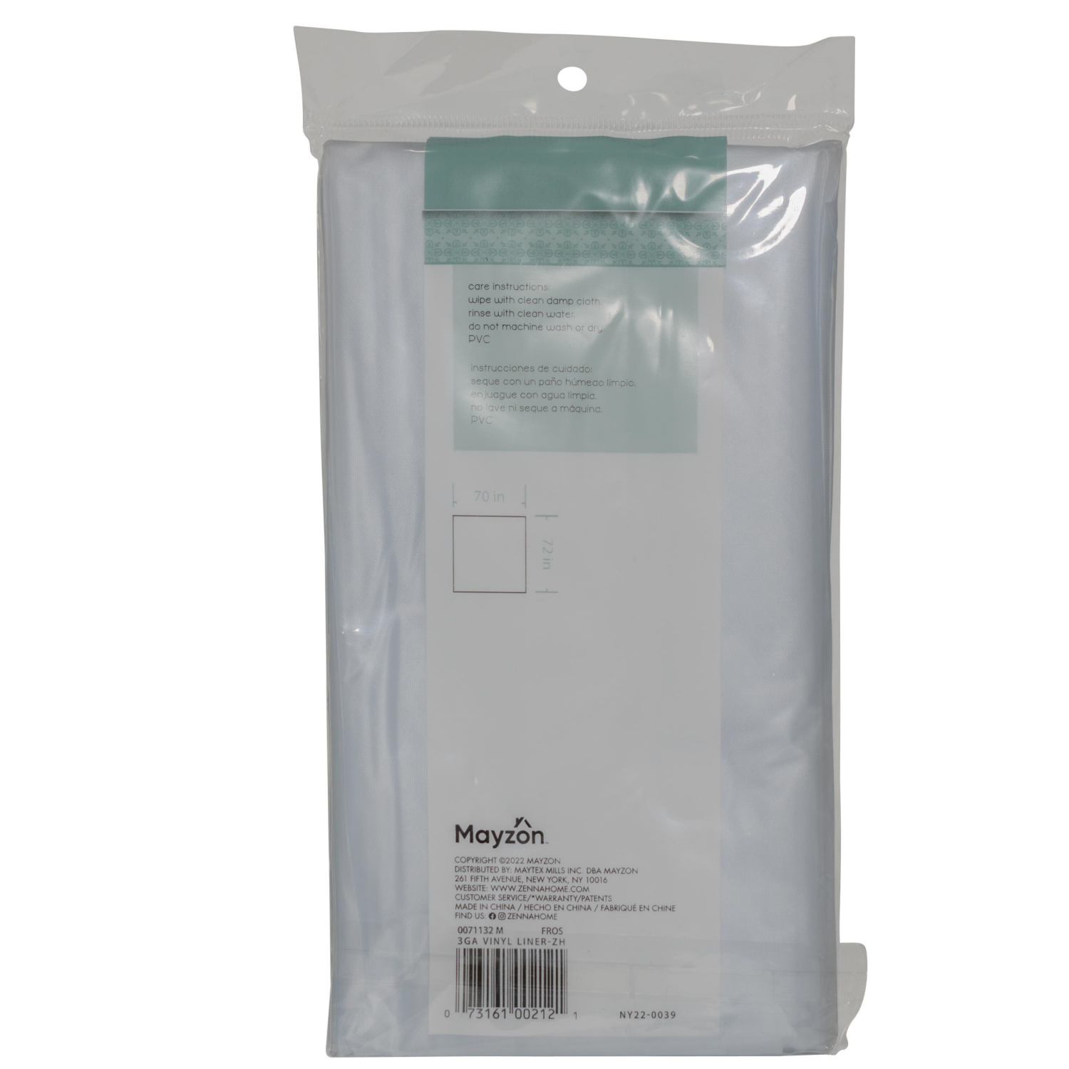 slide 4 of 4, Zenna Home Lightweight Vinyl Shower Curtain Liner, 70 in x 72 in, Frosty, 3 gauge