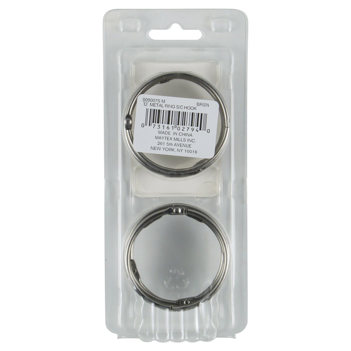 slide 2 of 2, Zenna Home 12 Pack Brushed Nickel Metal Ring Shower Curtain Rings 12 ea, 12 ct