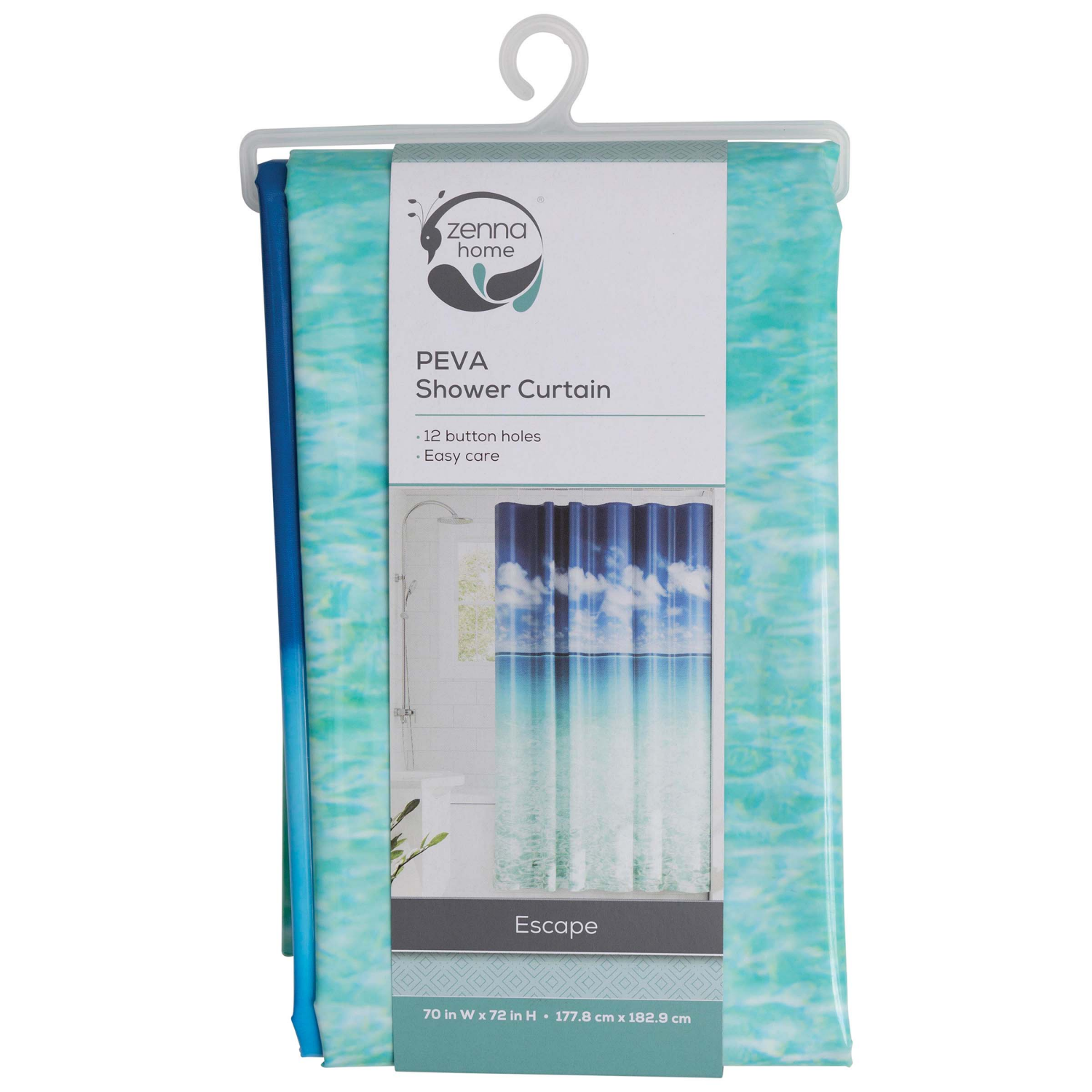 slide 3 of 5, Maytex Escape Peva Shower Curtain Liner, 70 in x 72 in