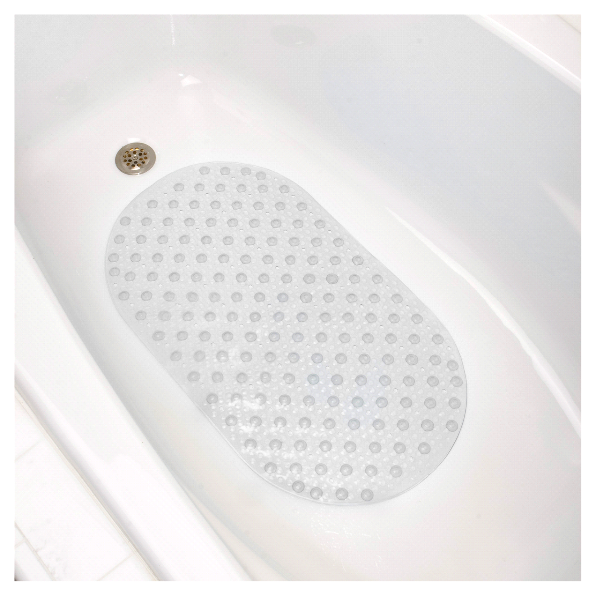slide 1 of 1, Oval Bubble Tub Mat, Clear, 1 ct