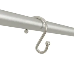 Maytex Zenna Home S-Shaped Shower Hooks, Brushed Nickel