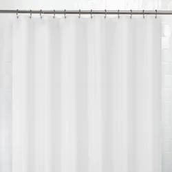 Zenna Home Waterproof Striped Fabric Shower Curtain or Liner, White