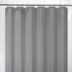 Zenna Home Waterproof Striped Fabric Shower Curtain or Liner, Grey