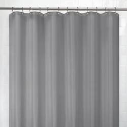 Zenna Home Waterproof Striped Fabric Shower Curtain or Liner, Grey