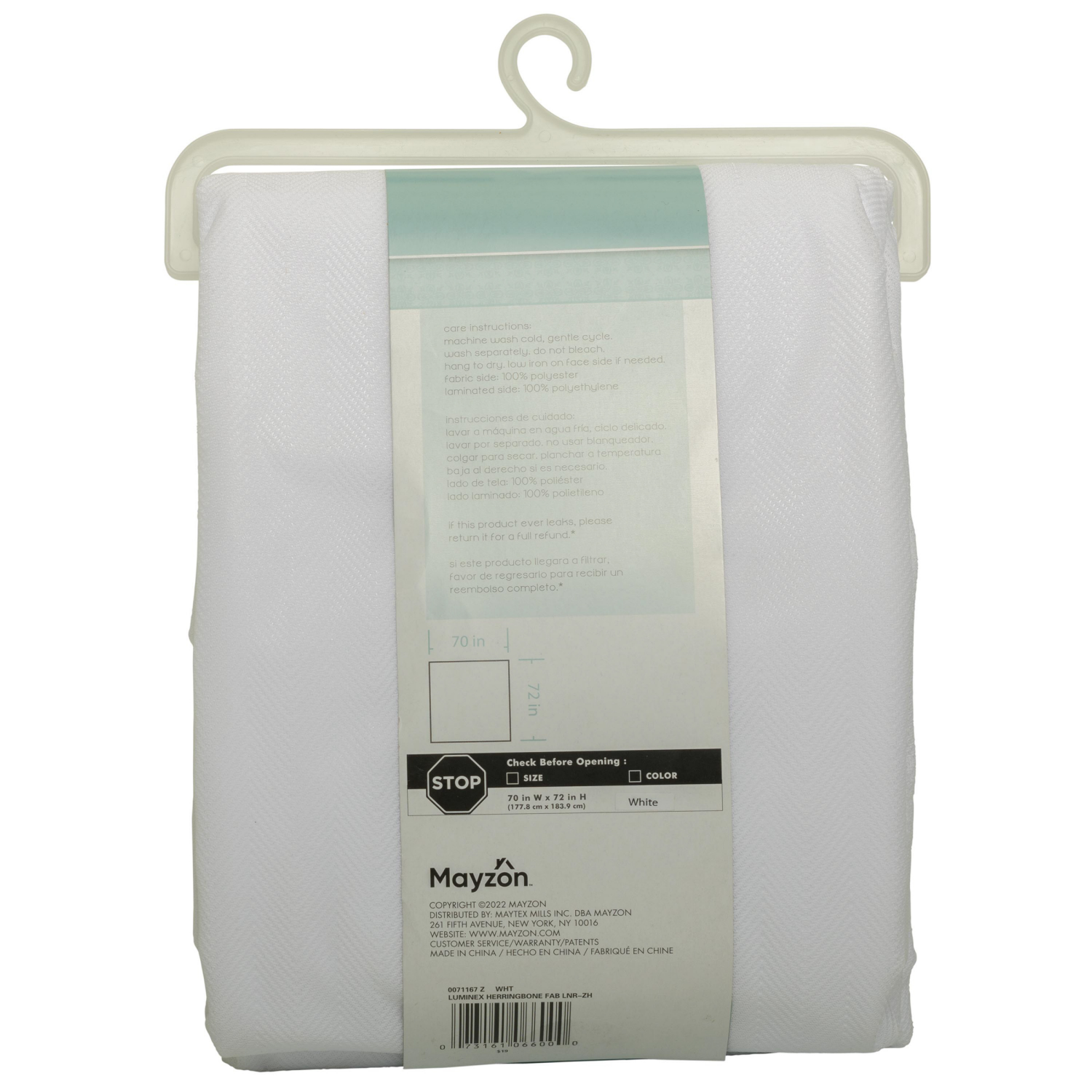 slide 5 of 6, Zenna Home Waterproof Herringbone Fabric Shower Curtain/Liner, 70 x 72 in, White, 70 x 72 