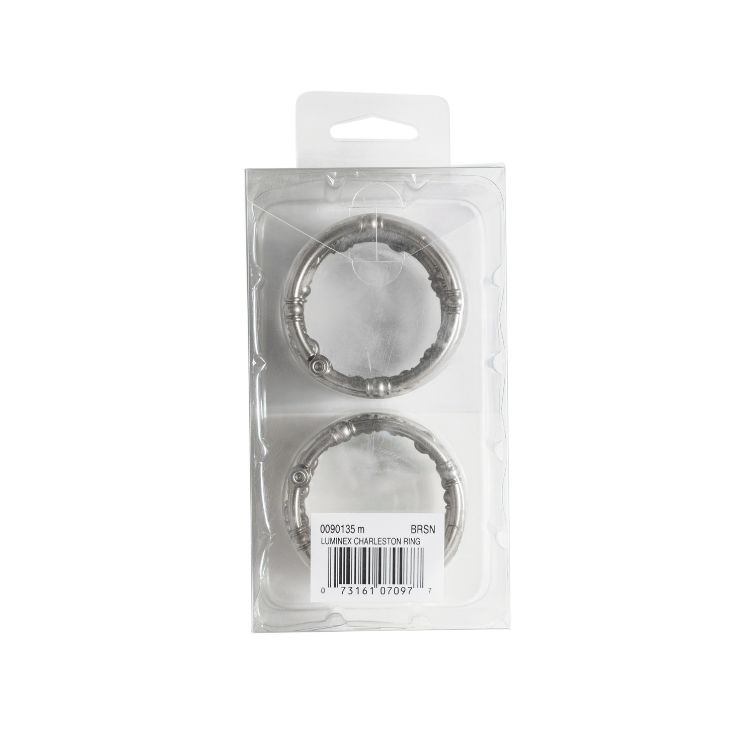 slide 3 of 3, Maytex Mills Luminex Charleston Aluminum Shower Curtain Rings - Nickel, 12 ct