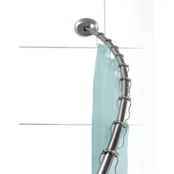 Zenna Home Tension or Permanent Mount Adjustable Curved Shower Rod, Brushed Nickel