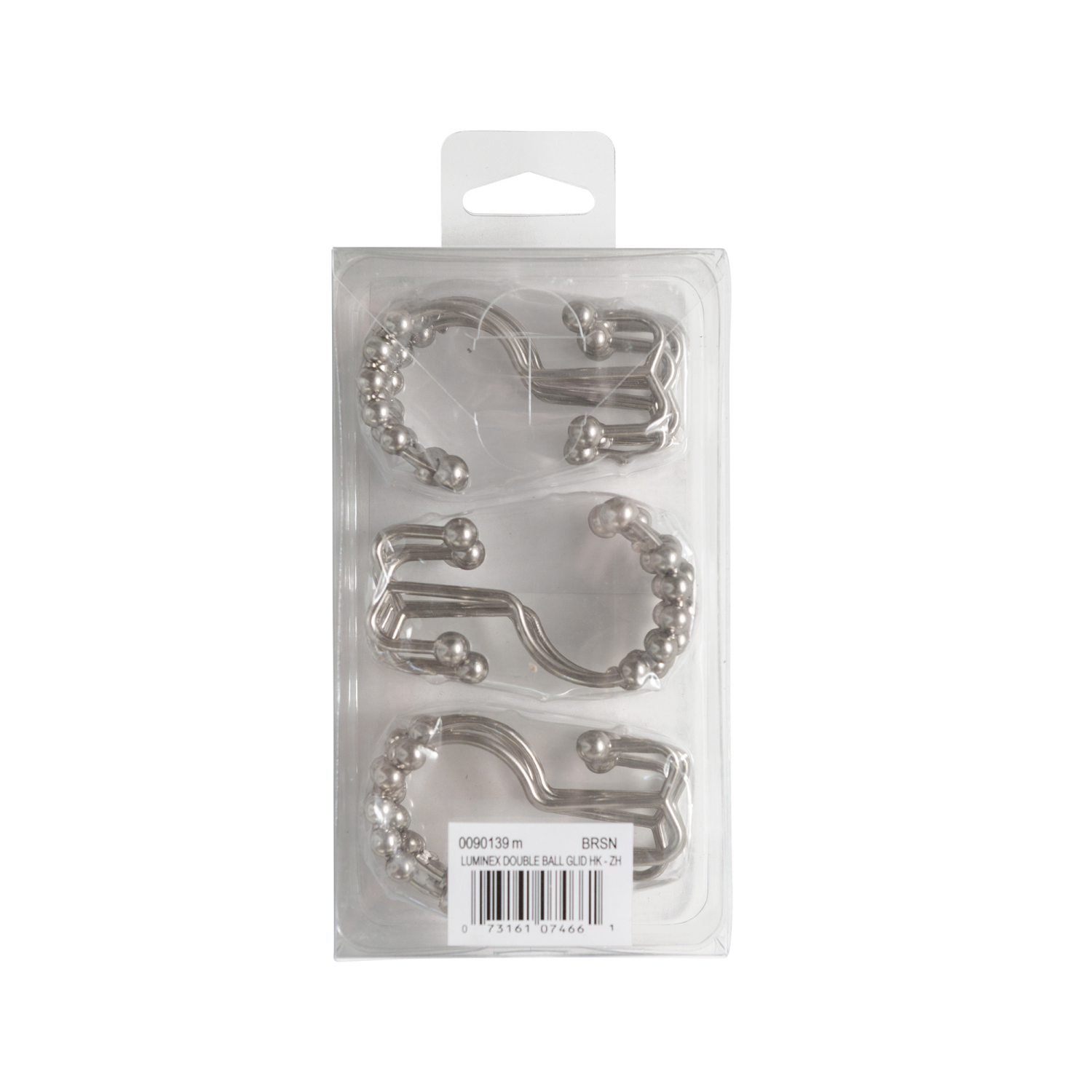 slide 3 of 3, Zenna Home NeverRust Easy-Glide Double Decorative Shower Hooks, Brushed Nickel, 1 ct