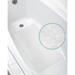 Maytex Zenna Home Skid-Resistant Basket Weave Silicone Bath Mat, White
