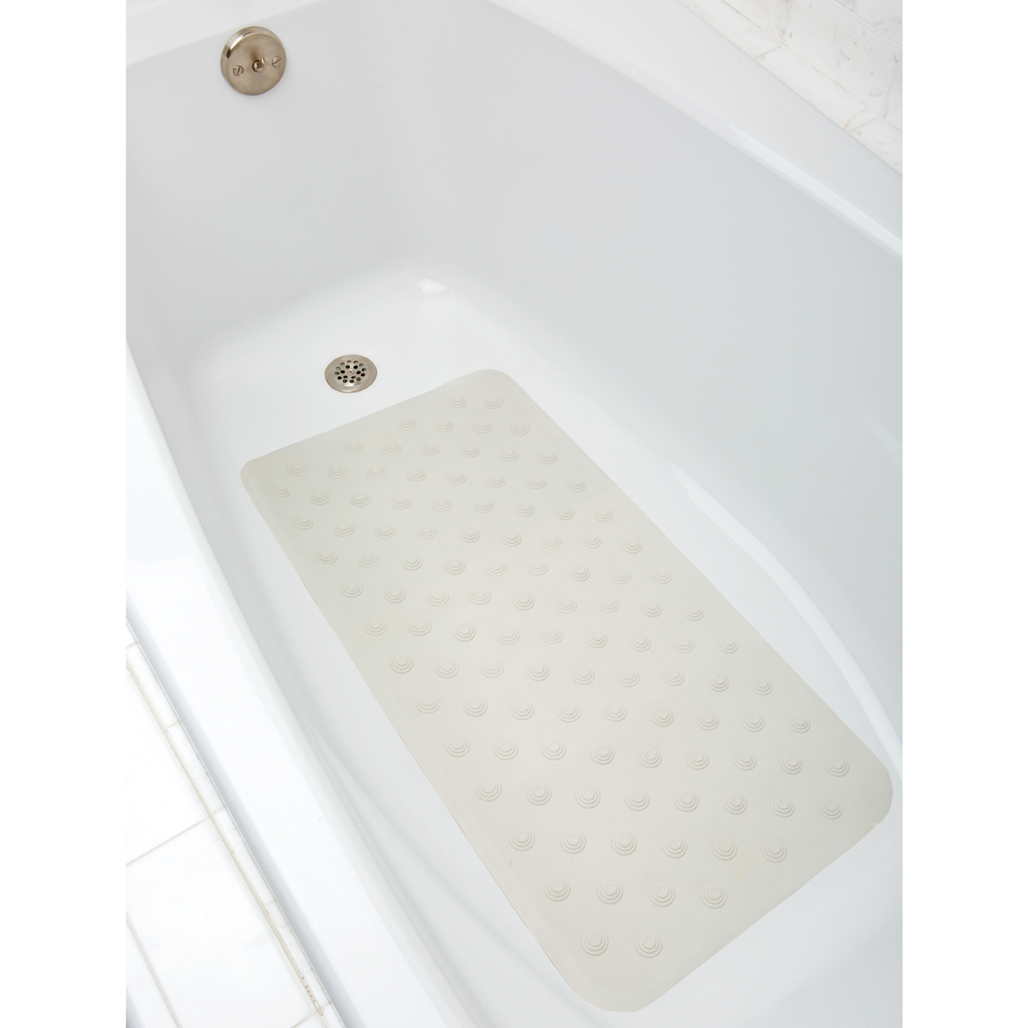 slide 1 of 3, Zenna Home Premium Oversized Industrial Weight Rubber Bath Mat, White, 1 ct