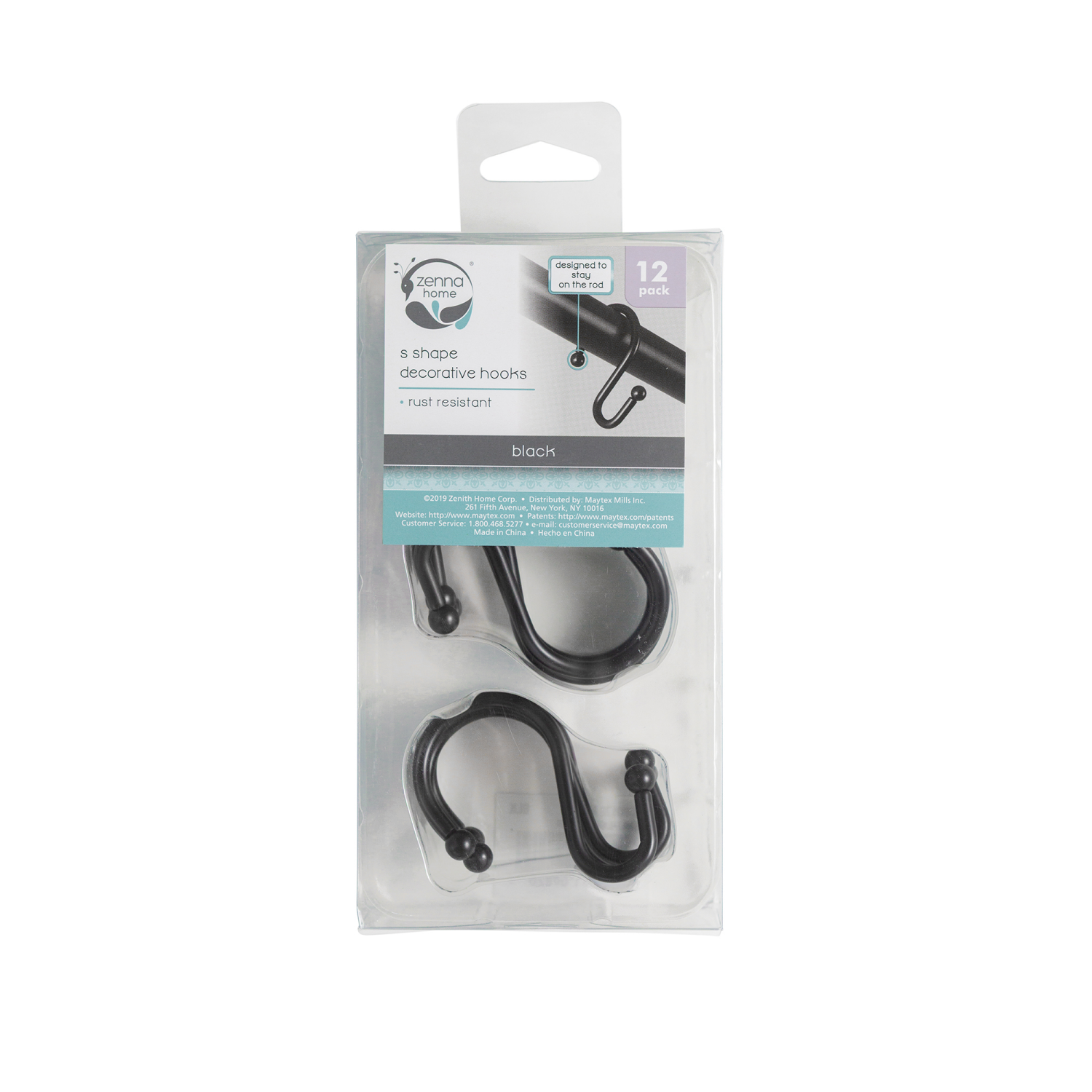slide 2 of 3, Zenna Home S Shape Decorative Hooks 12 ea, 12 ct
