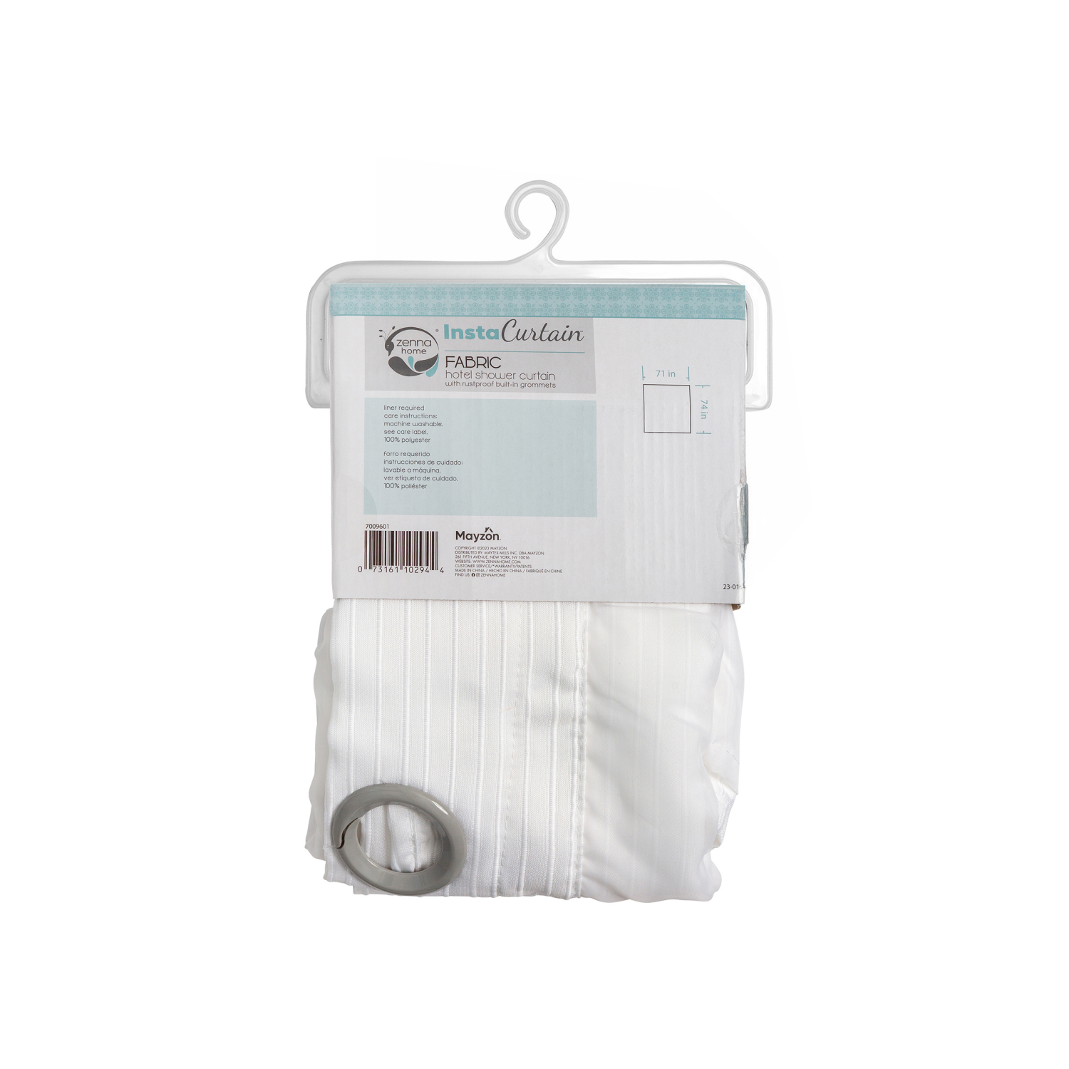 slide 5 of 6, Zenna Home White Insta Curtain Fabric Hotel Shower Curtain 1 ea, 1 ct