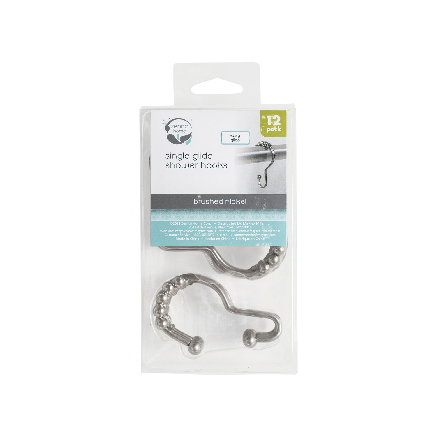 slide 2 of 3, Zenna Home Steel Single Glide Ball Hook Brsn, 1 ct