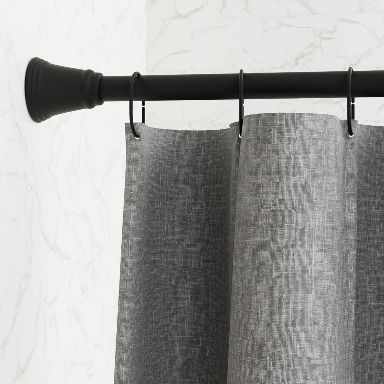 slide 1 of 3, Zenna Home Never Rust Alumn Brooks Finial 86" T/Rod Black, 1 ct