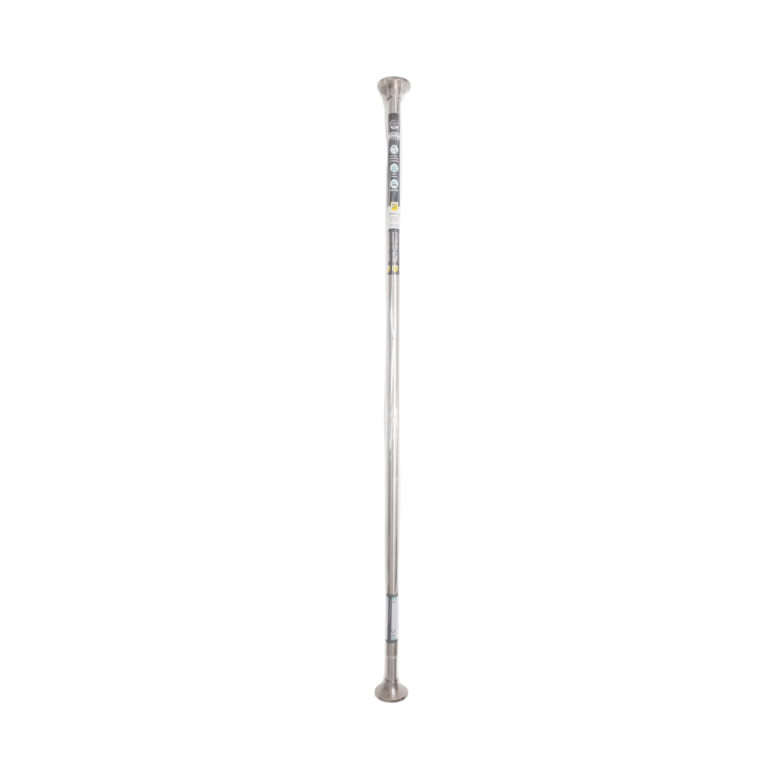 slide 2 of 3, Zenna Home Rustproof Stainless Steel Adjustable Tension Decorative Shower Rod, 50 to 86 inches, Brushed Nickel, 1 ct
