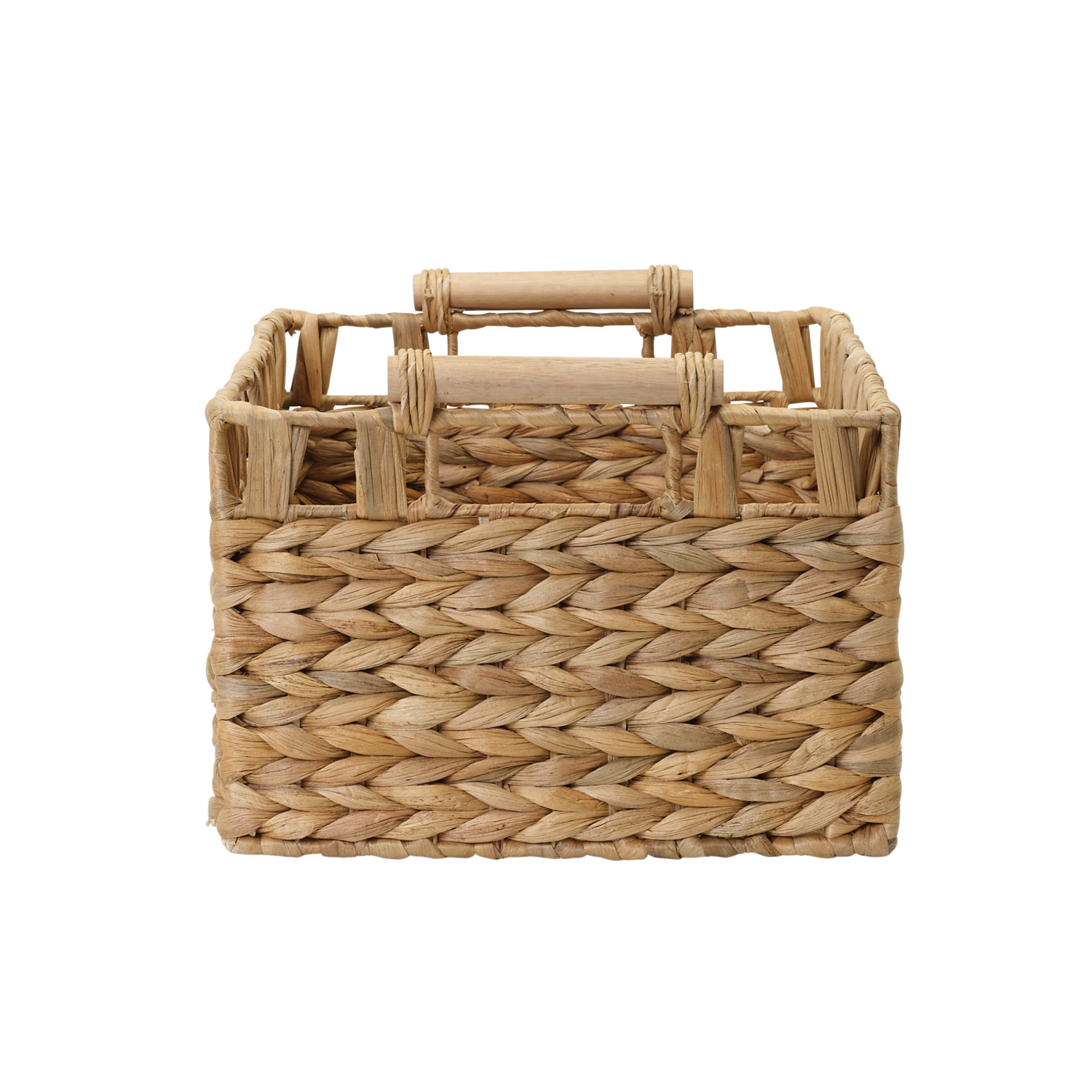 slide 5 of 8, Nat Havana Water Hyacinth Rectangular Basket With Wood Pole, 1 ct