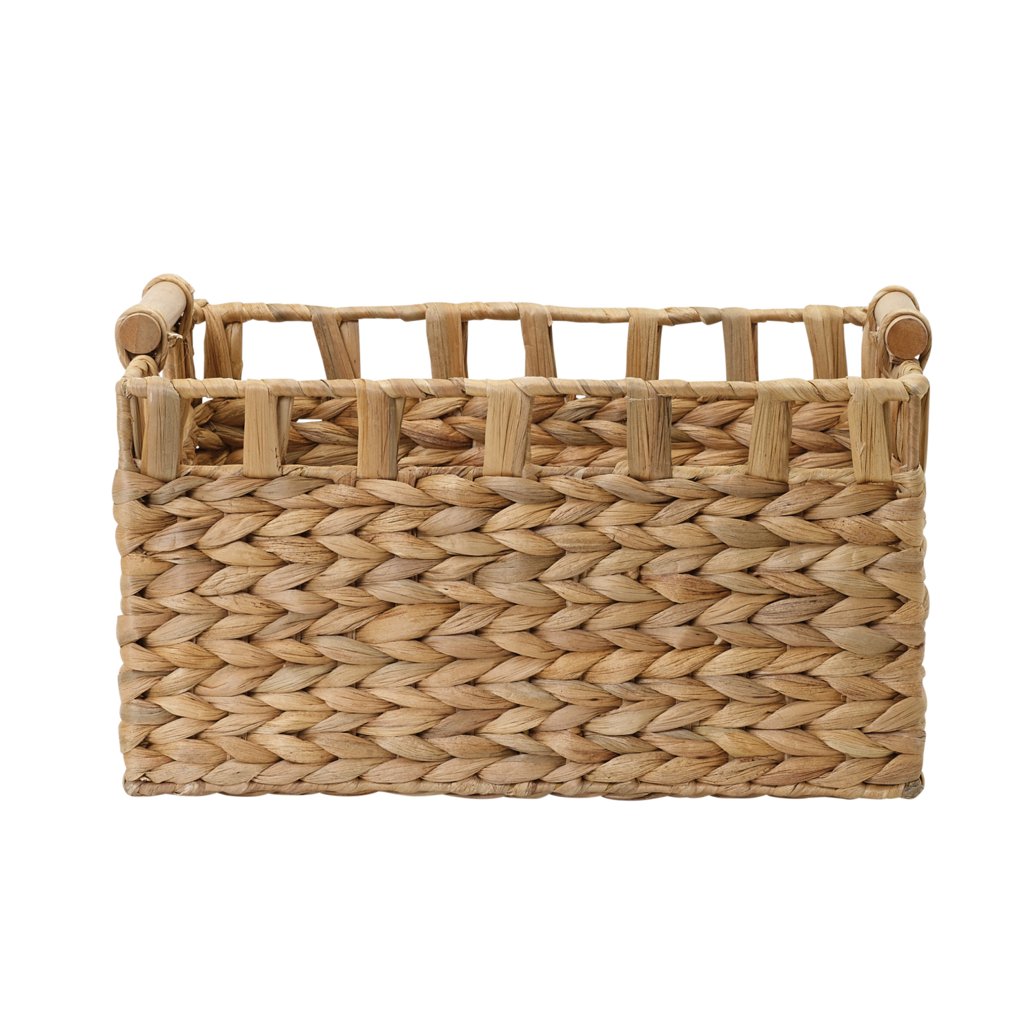 slide 7 of 8, Nat Havana Water Hyacinth Rectangular Basket With Wood Pole, 1 ct