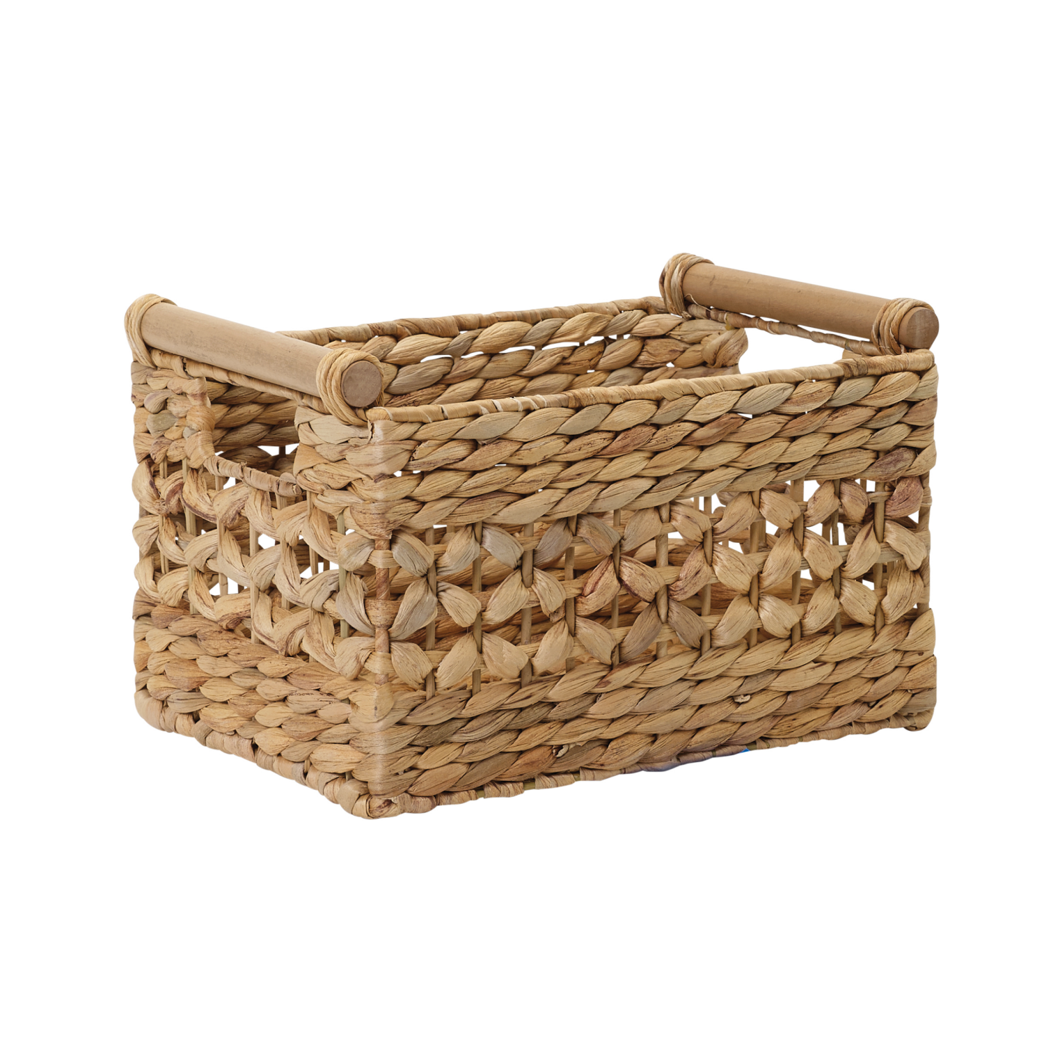 slide 2 of 5, Ricenut Water Hyacinth Rectangular Basket Butterfly With Pole Wood, 1 ct