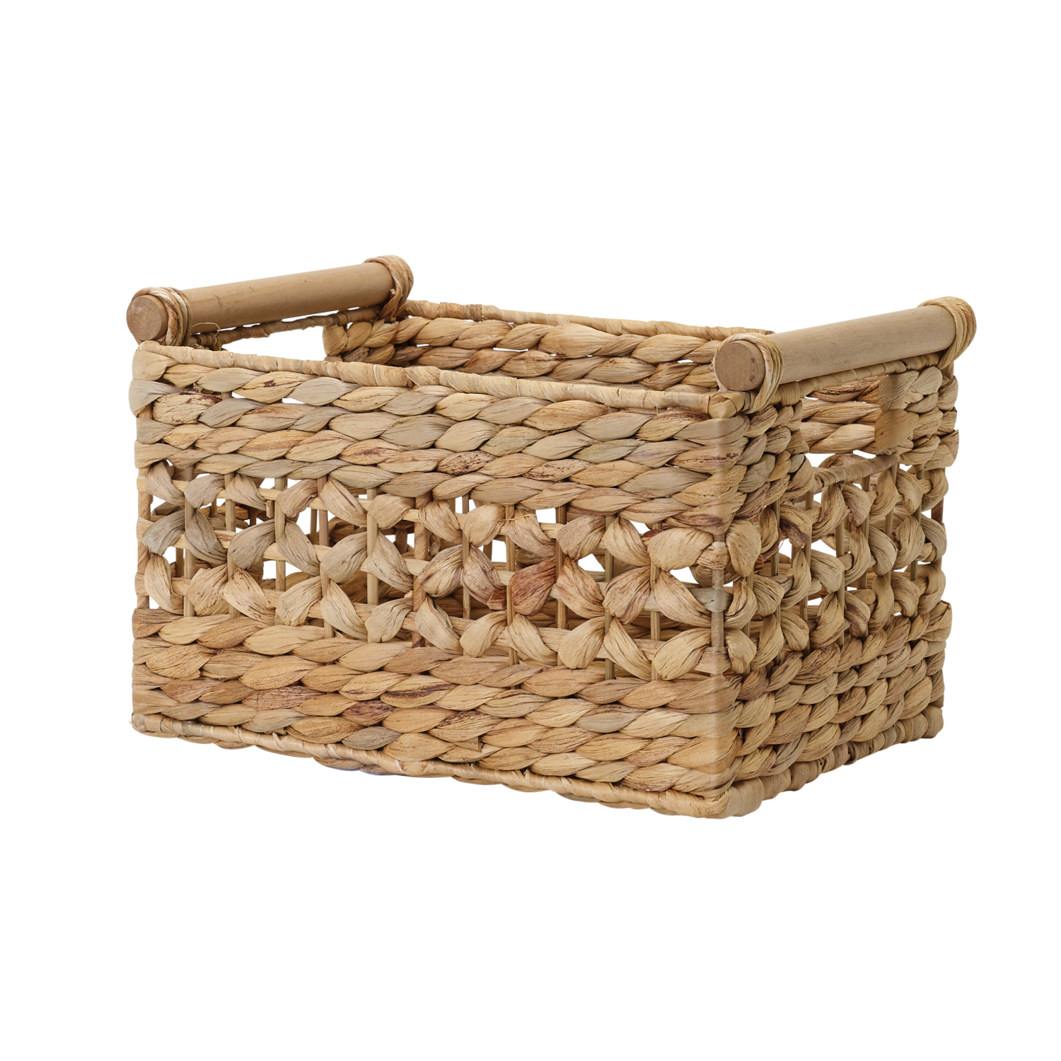 slide 3 of 5, Ricenut Water Hyacinth Rectangular Basket Butterfly With Pole Wood, 1 ct