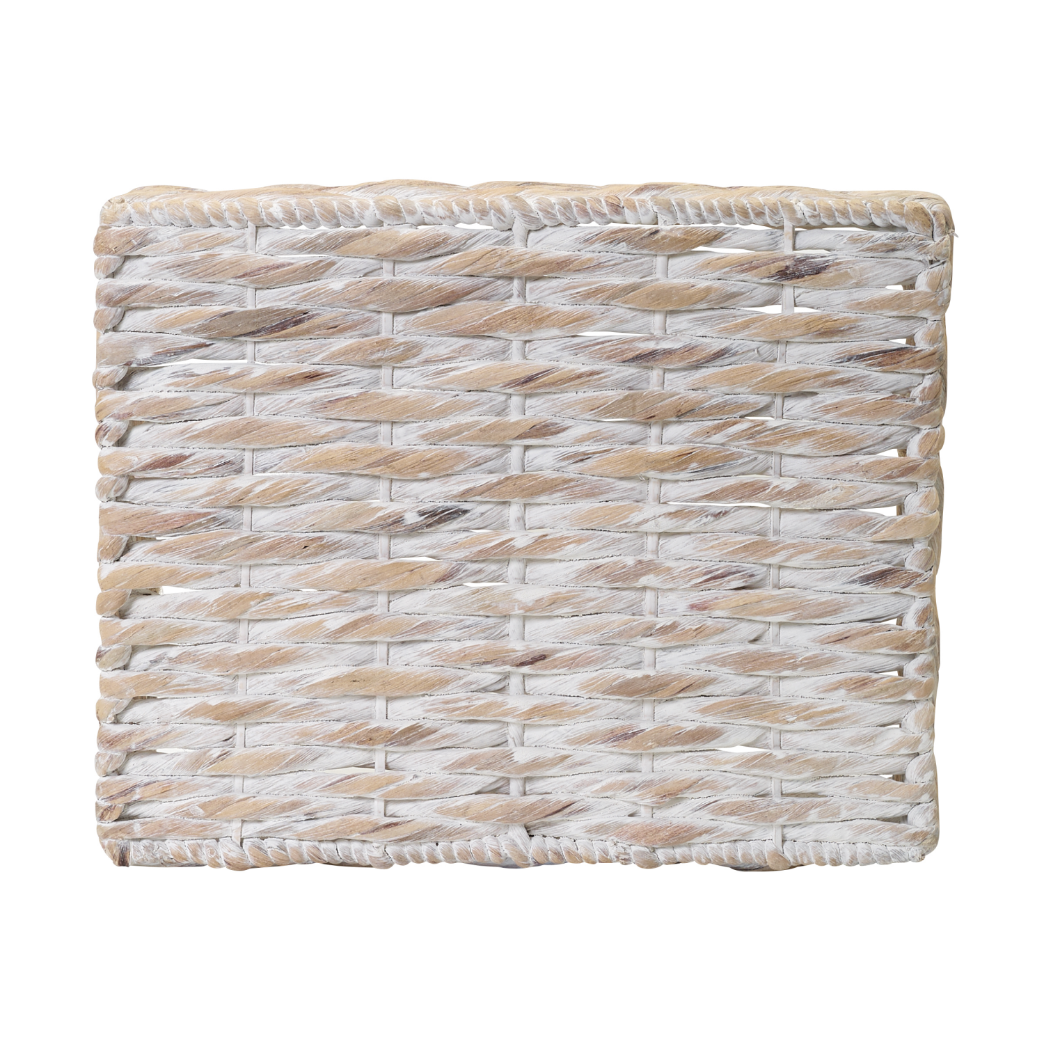 slide 3 of 8, White Wash Twist Hyacinth Rectangular Basket with Jute Wrap, 1 ct