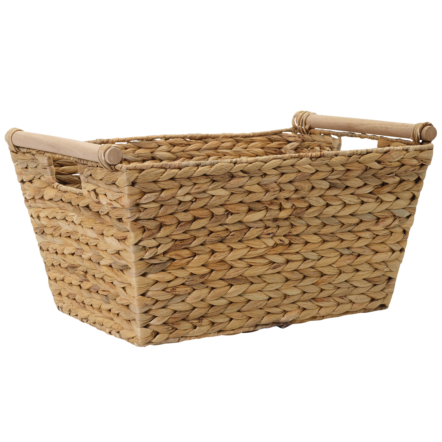 slide 2 of 5, Natural Havana Hyacinth Rectangular Basket with Wood Pole, 1 ct