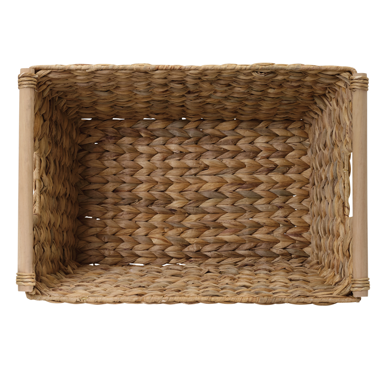 slide 5 of 5, Natural Havana Hyacinth Rectangular Basket with Wood Pole, 1 ct