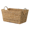 slide 8 of 25, Natural Havana Hyacinth Rectangular Basket with Chrome Ring Handles, 1 ct