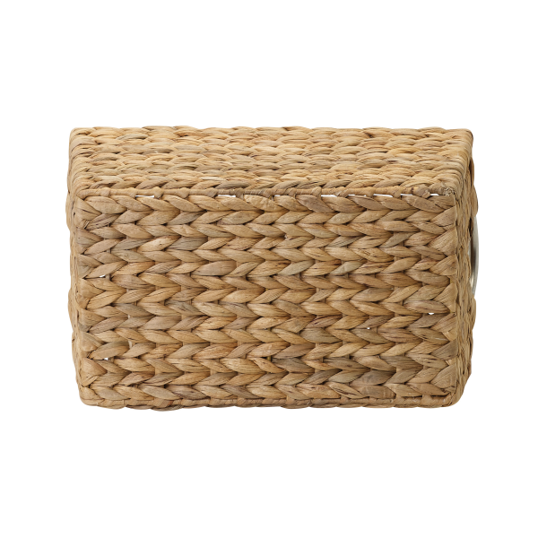 slide 5 of 25, Natural Havana Hyacinth Rectangular Basket with Chrome Ring Handles, 1 ct