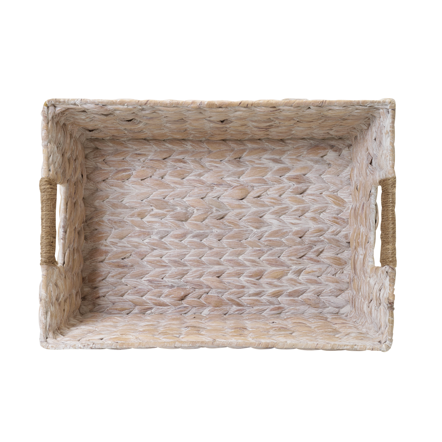 slide 5 of 5, White Water Hyacinth Tapered Jute Basket With Handles, 1 ct
