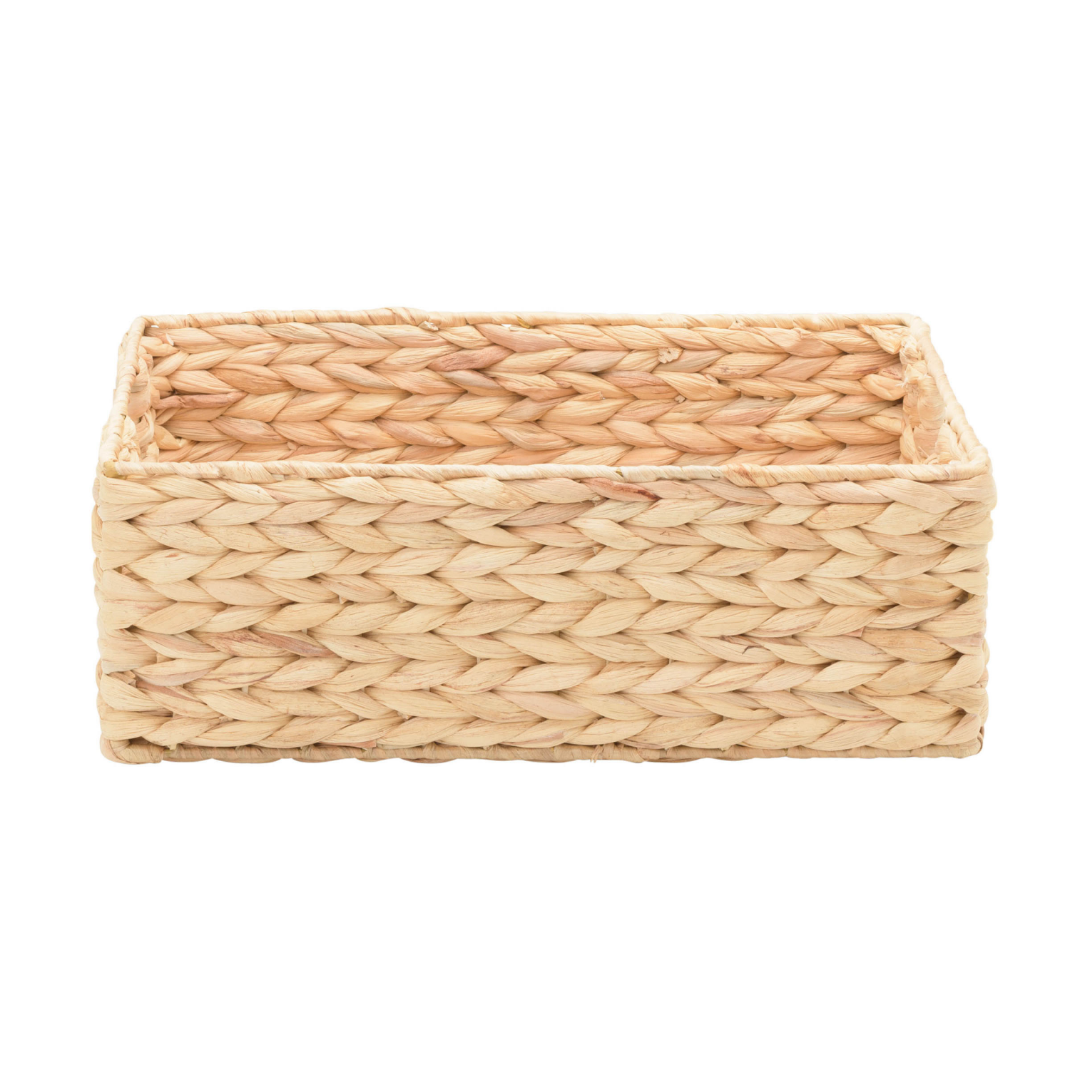 slide 4 of 5, RGI Natural Water Hyacinth Rectangular Havana Storage Baskets with Cut-out Handles, Value Set of 3 Baskets (1 Large, 1 Medium, 1 Small), 1 ct