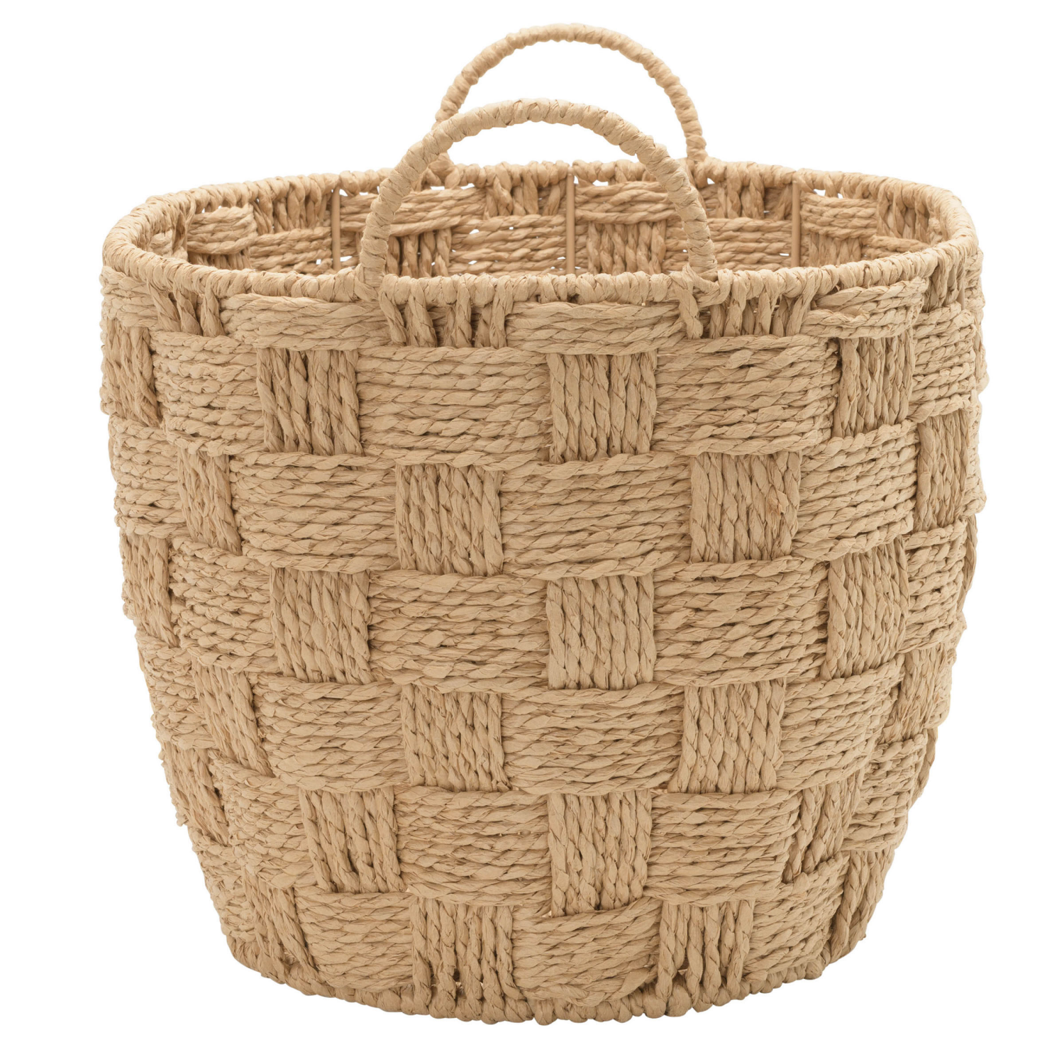 slide 2 of 5, Paper Cord Oval Bloated Large Basket, 1 ct