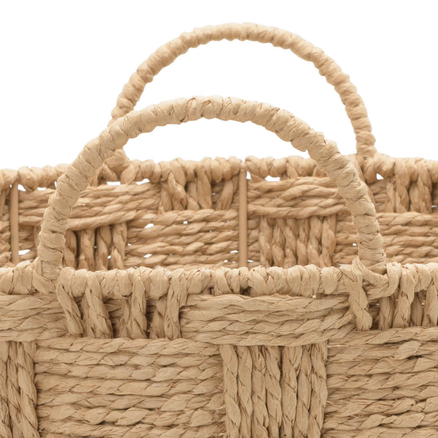 slide 3 of 4, RGI Medium Oval Paper Cord Storage Basket with Ear Handles, Tan, 13.75 in. L x 9.75 in. W x 8 in. H, 1 ct