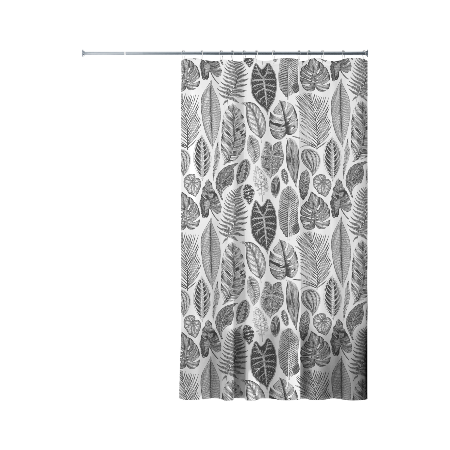 slide 5 of 5, Zenna Home Etched Leaves PEVA Shower Curtain 1 ea, 1 ct