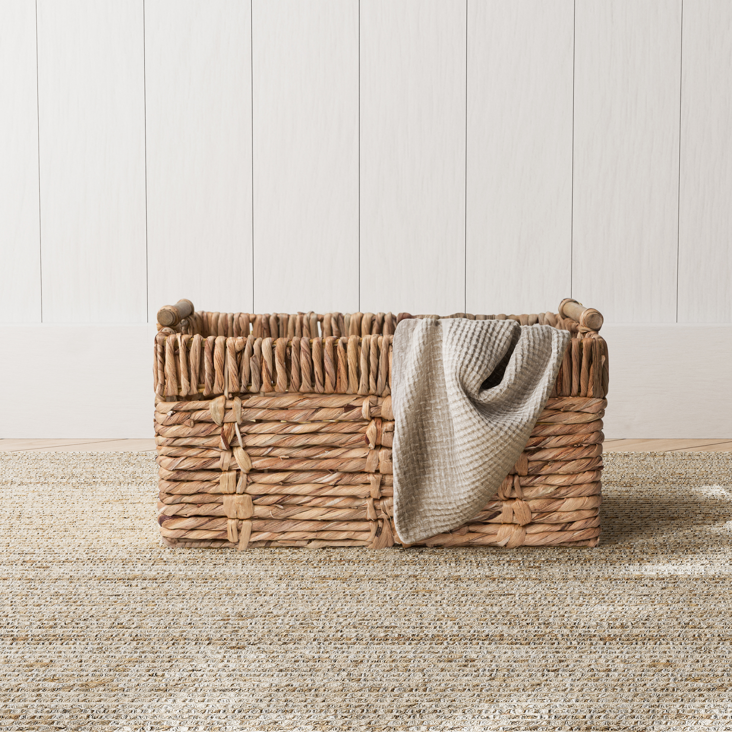 slide 1 of 3, RGI Home Woven Water Hyacinth Decorative Storage Basket, Natural, 1 ct