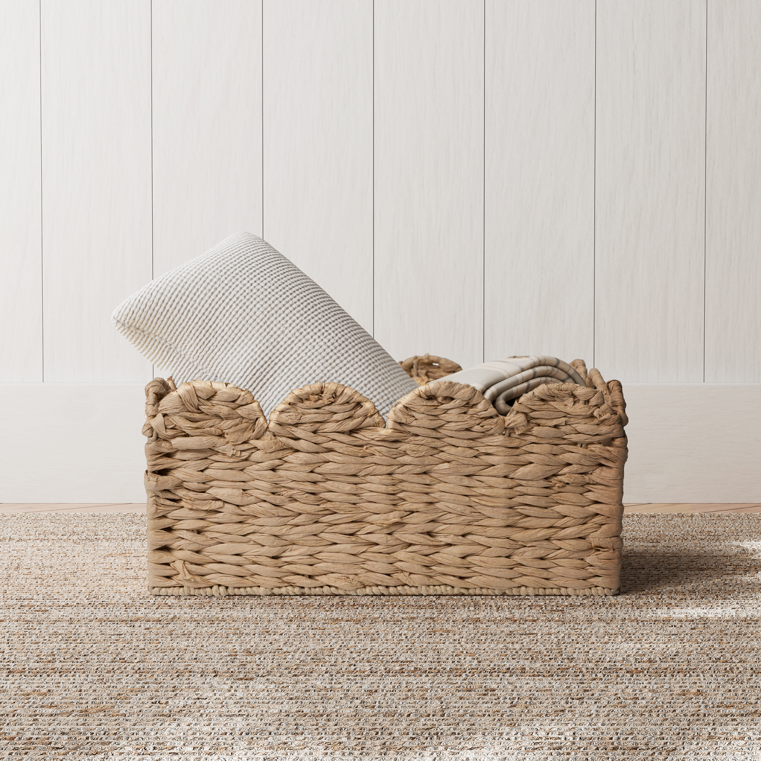 slide 1 of 3, RGI Home Woven Paper Cord Decorative Storage Basket, Natural, 1 ct