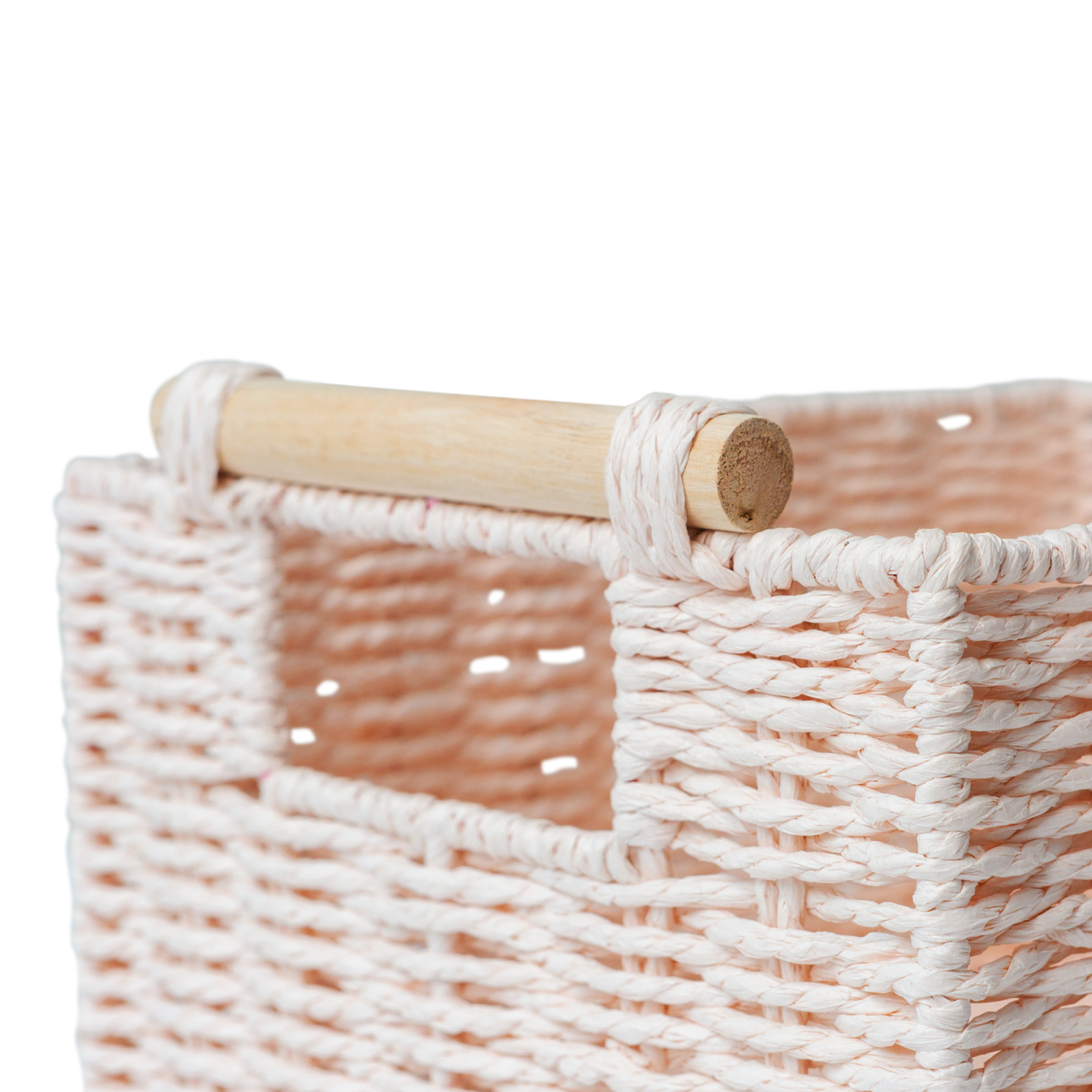 slide 2 of 4, RGI Home Woven Paper Cord Decorative Storage Basket, Pearl Pink, 1 ct