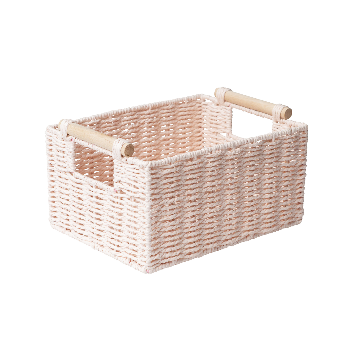 slide 3 of 4, RGI Home Woven Paper Cord Decorative Storage Basket, Pearl Pink, 1 ct