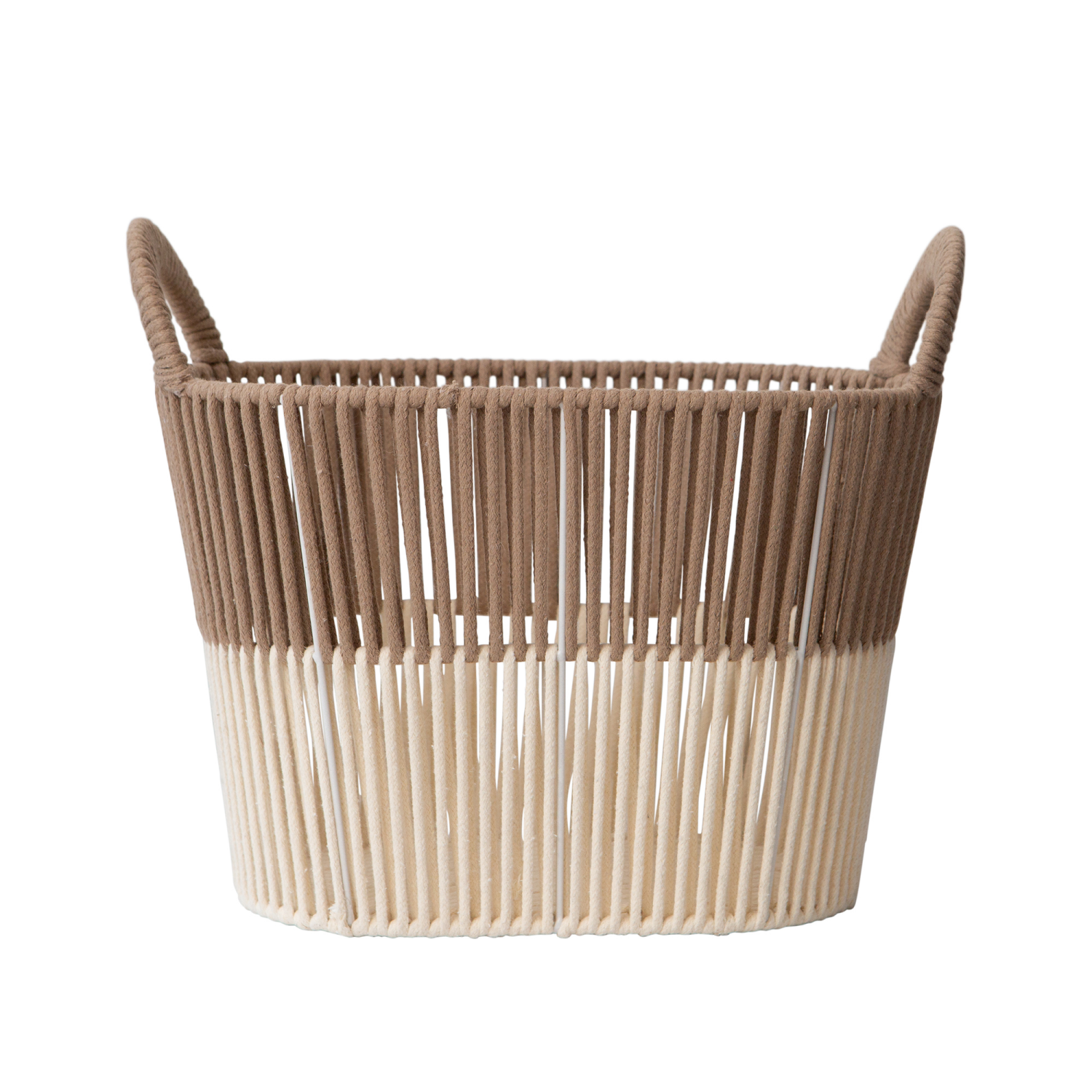 slide 2 of 3, RGI Home Woven Coiled Rope Decorative Storage Basket, Beige and Ivory, 1 ct