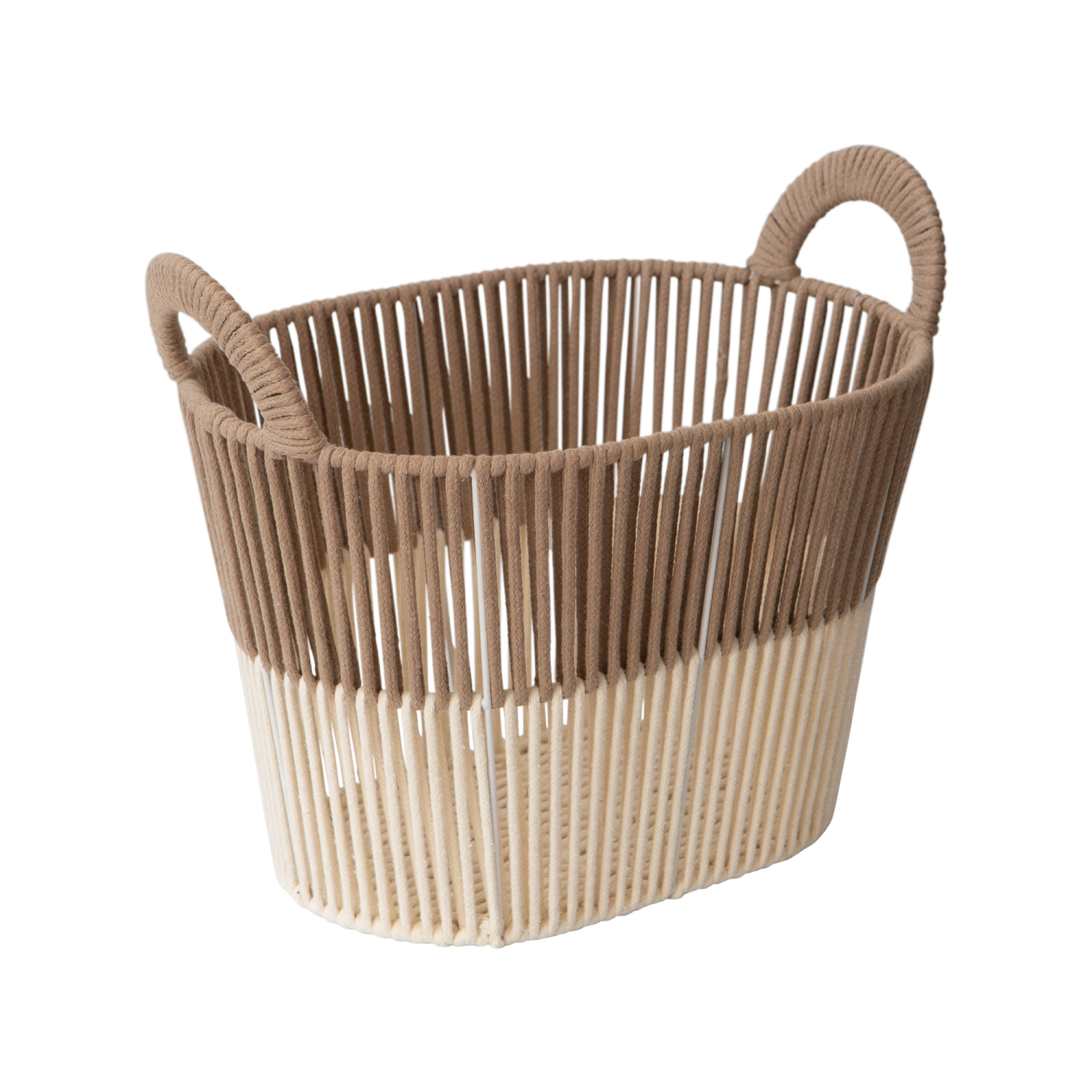 slide 3 of 3, RGI Home Woven Coiled Rope Decorative Storage Basket, Beige and Ivory, 1 ct