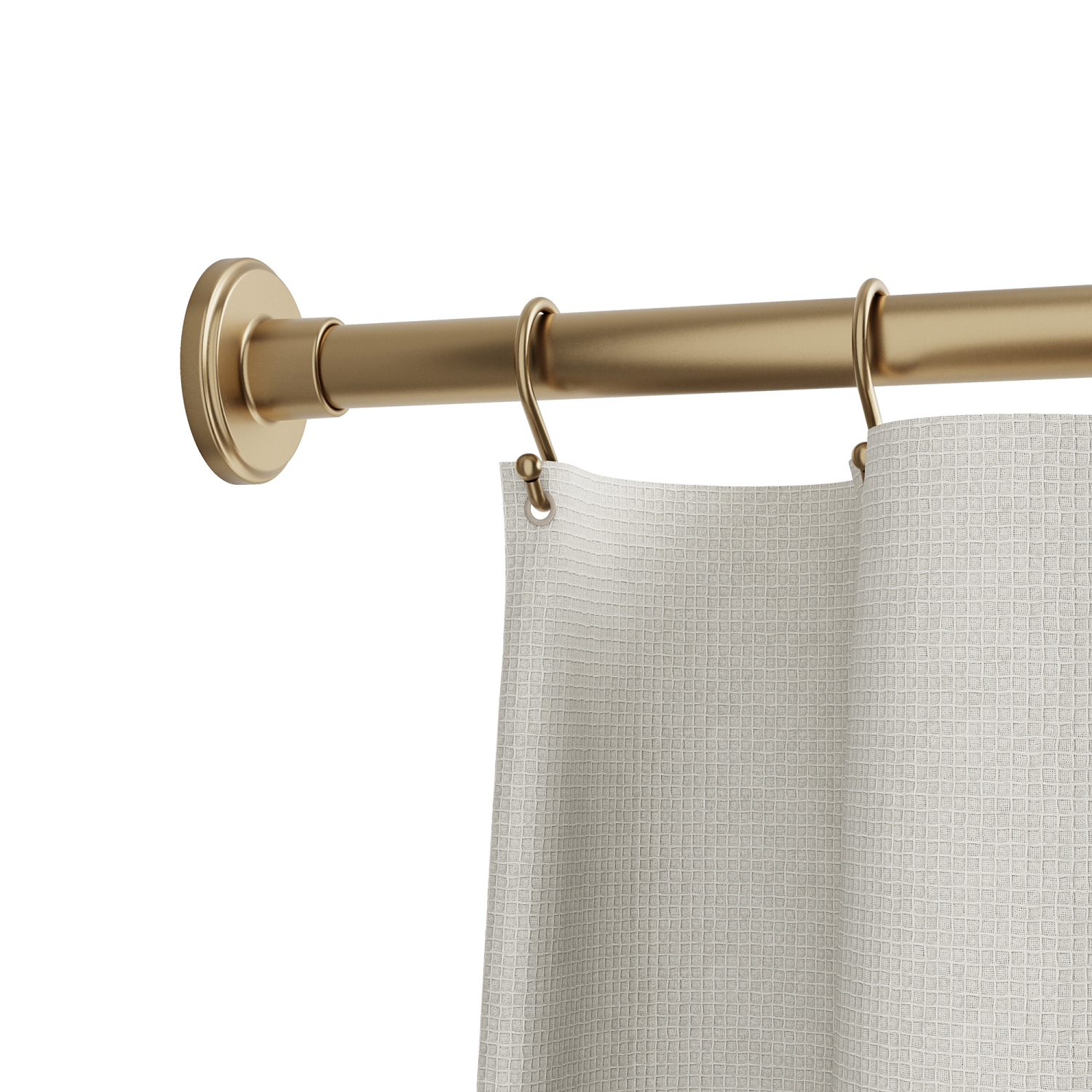 slide 4 of 4, Zenna Home Rustproof Adjustable Tension Decorative Shower Curtain Rod, 5086 in., Gold, 50 ct; 86 in