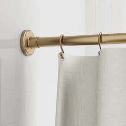Zenna Home Rustproof Adjustable Tension Decorative Shower Curtain Rod, 5086 in., Gold